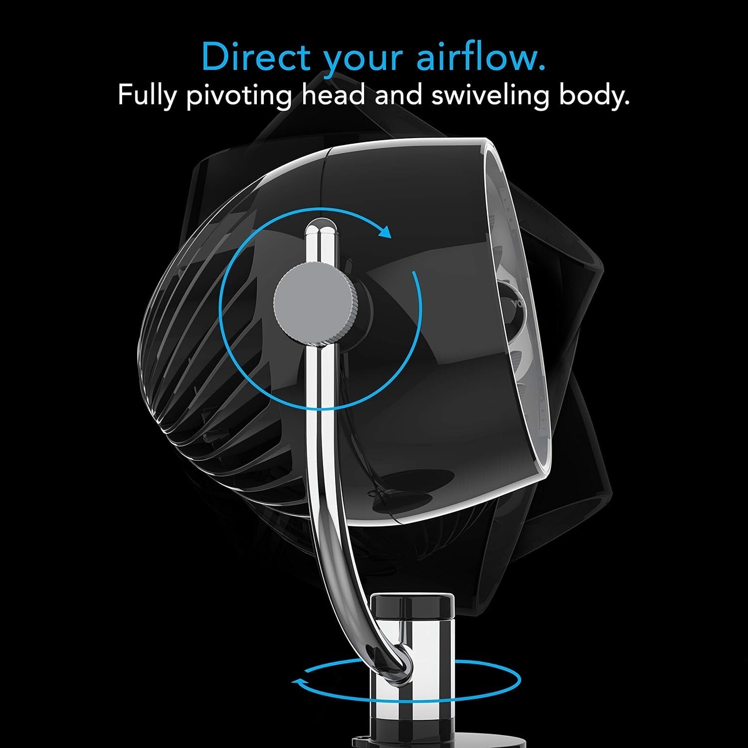 3-Speed Pivot3 Clip Fan - Lightweight Clip-On Air Circulator for Home Offices