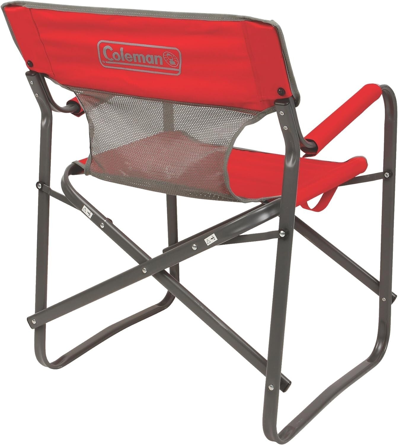 Stylish Red/Grey/Black Folding Camp Chair with Comfortable Cooling Mesh Seating