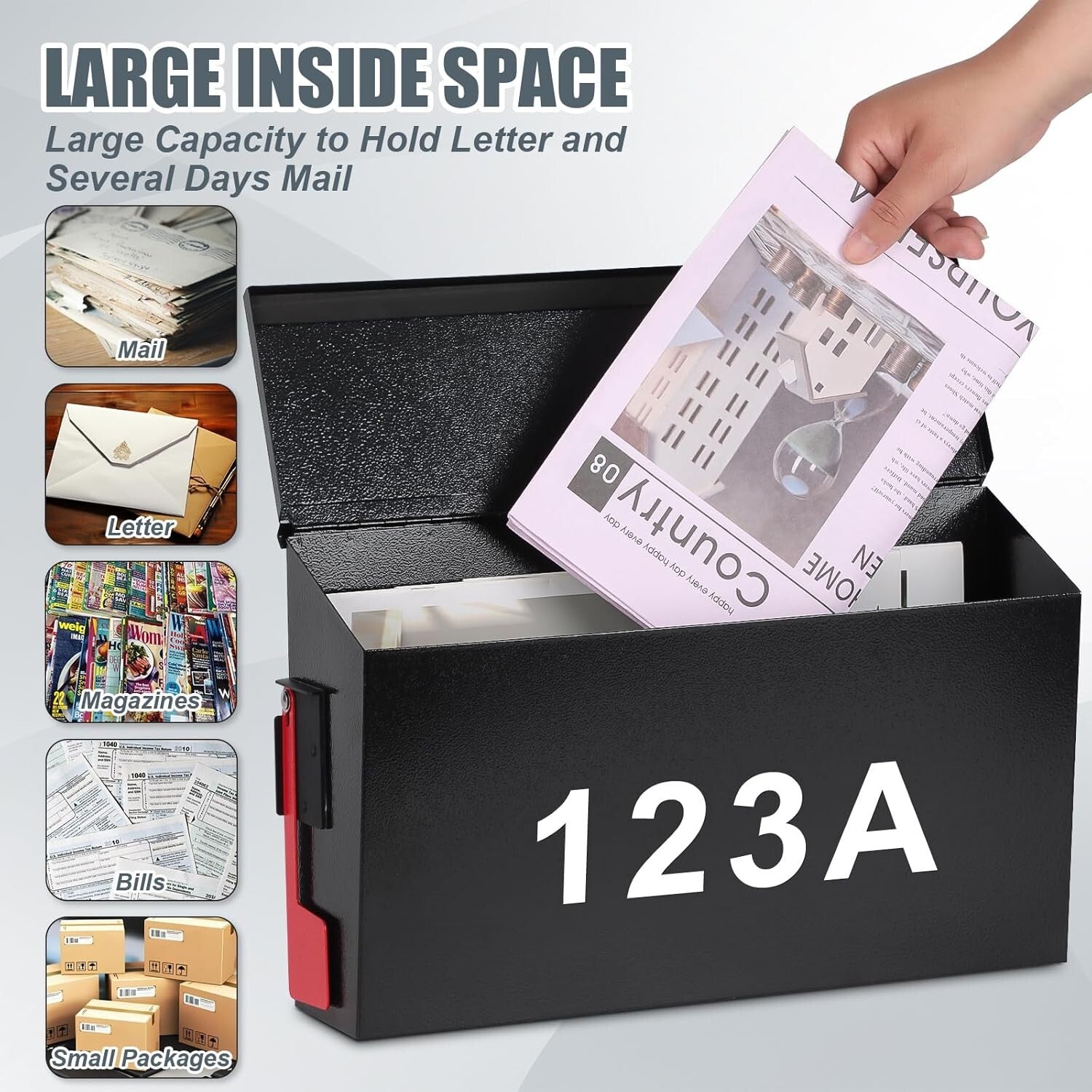 Large Capacity Wall Mailbox - Rust-Resistant with Easy Installation & Flag