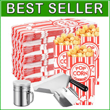 Load image into Gallery viewer, Party-Ready Popcorn Set - 402 Pieces with Scoop &amp; Salt Shaker for Easy Servings