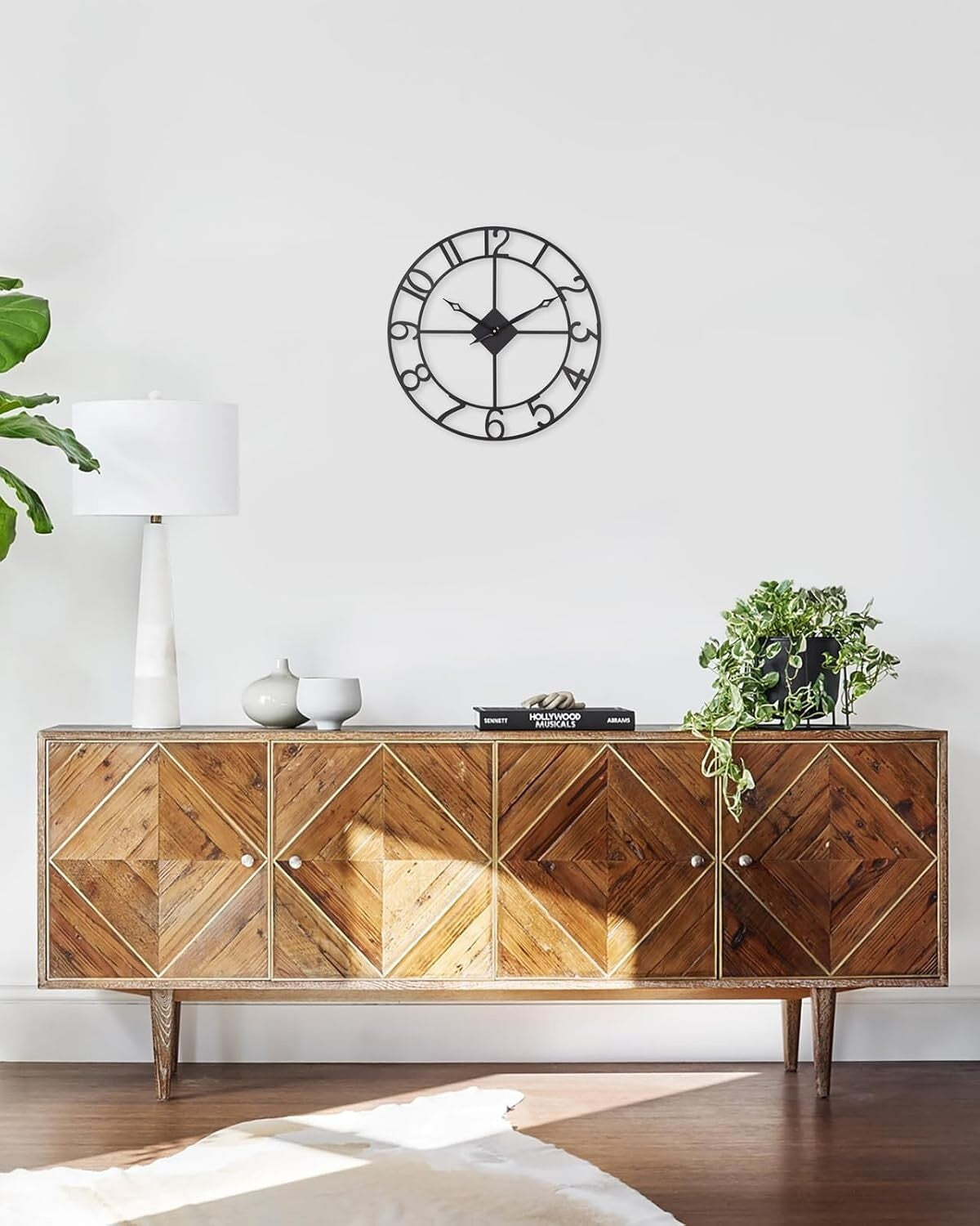 Large 18-Inch Battery Operated Silent Clock for Living Room, Kitchen & Patio