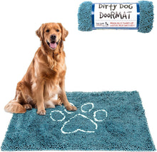 Load image into Gallery viewer, Versatile Pacific Blue Dog Door Mat - Absorbs Mud &amp; Water Fast, Machine Washable