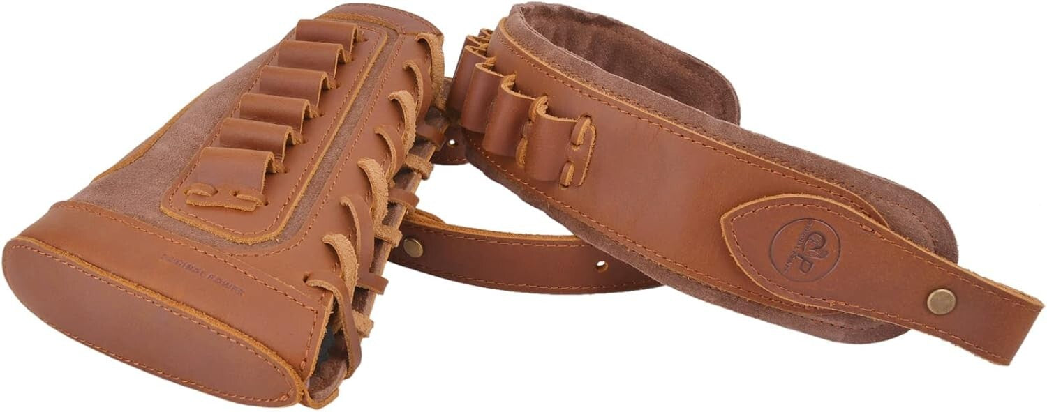 Ergonomic Leather Buttstock with Adjustable Rifle Sling for .30-30 & Beyond