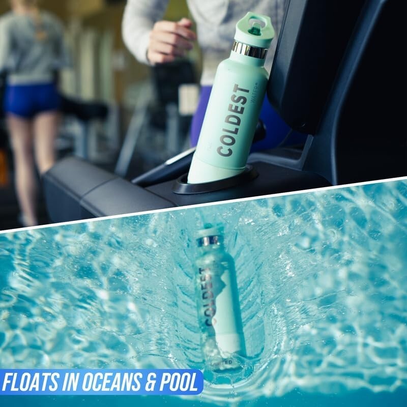 Coldest 32 oz Insulated Sports Water Bottle with Straw Lid - Leak-Proof Design