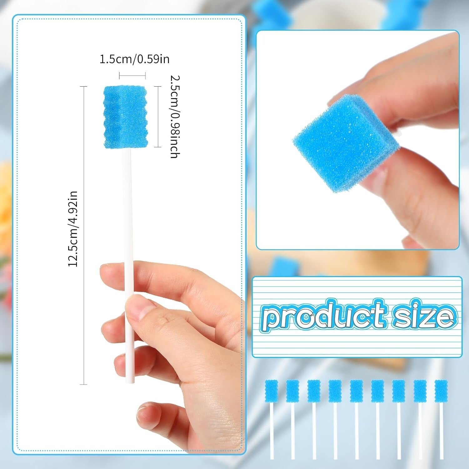 500 Bulk Disposable Sponge Swabs for Oral Hygiene - Perfect for Elderly Care
