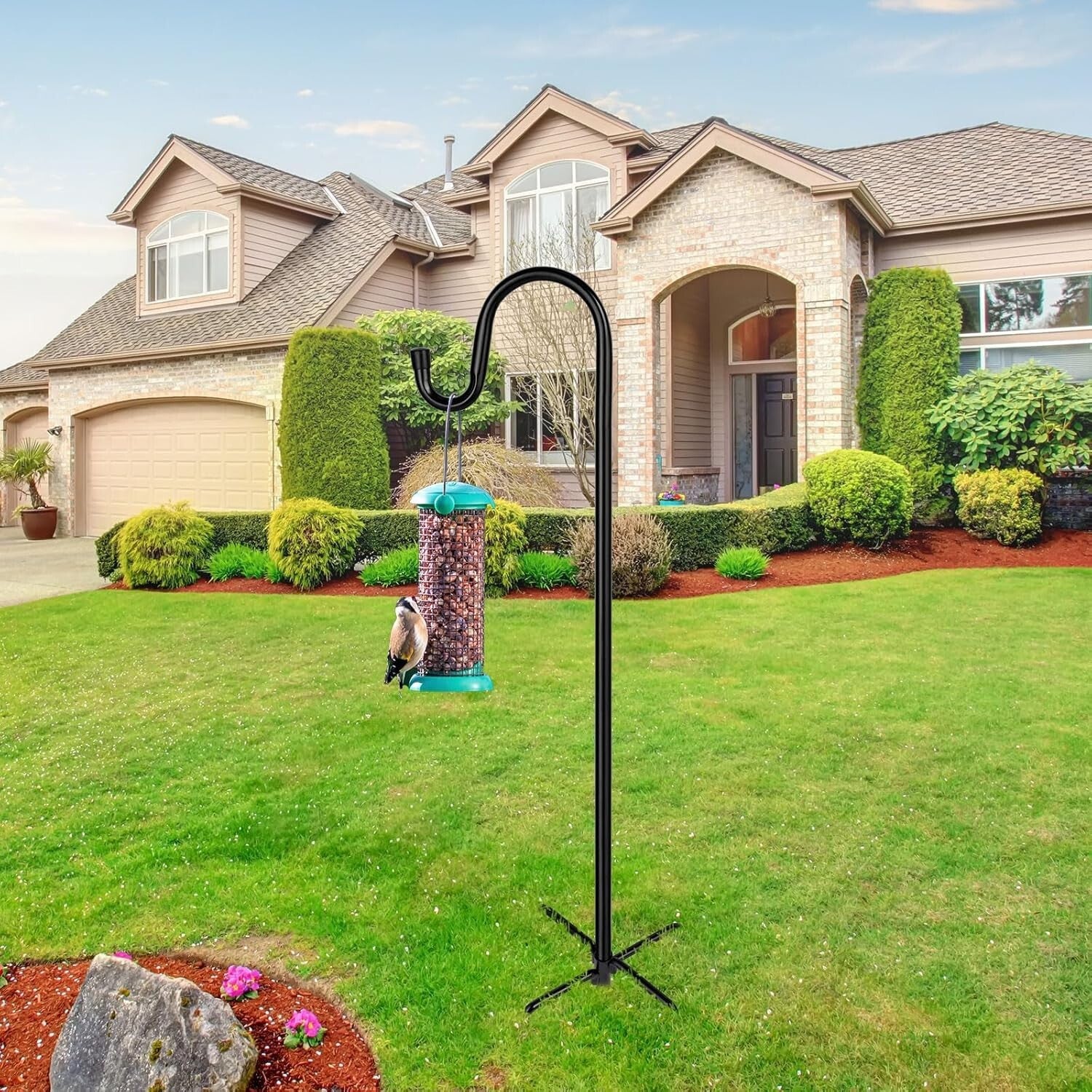 Dual 94-Inch Shepherd Hooks for Outdoor Use - Hang Feeders & Create Ambiance