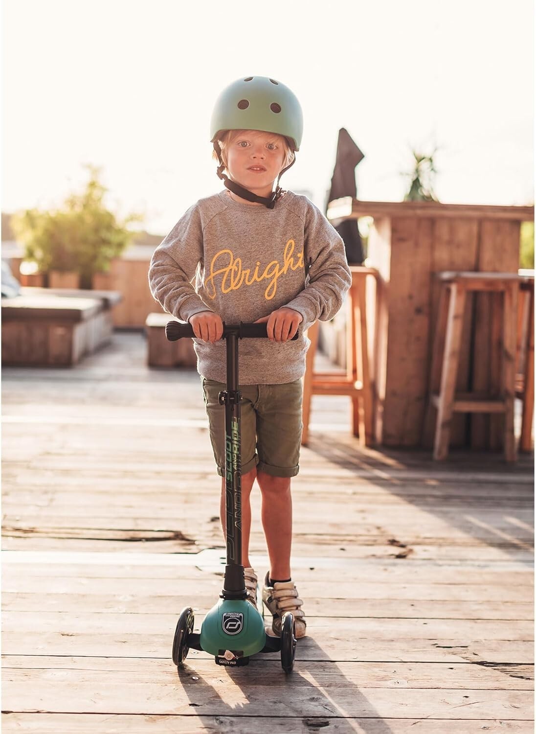 Adjustable Toddler Stand-Up Scooter with Rollover Protection and Stability