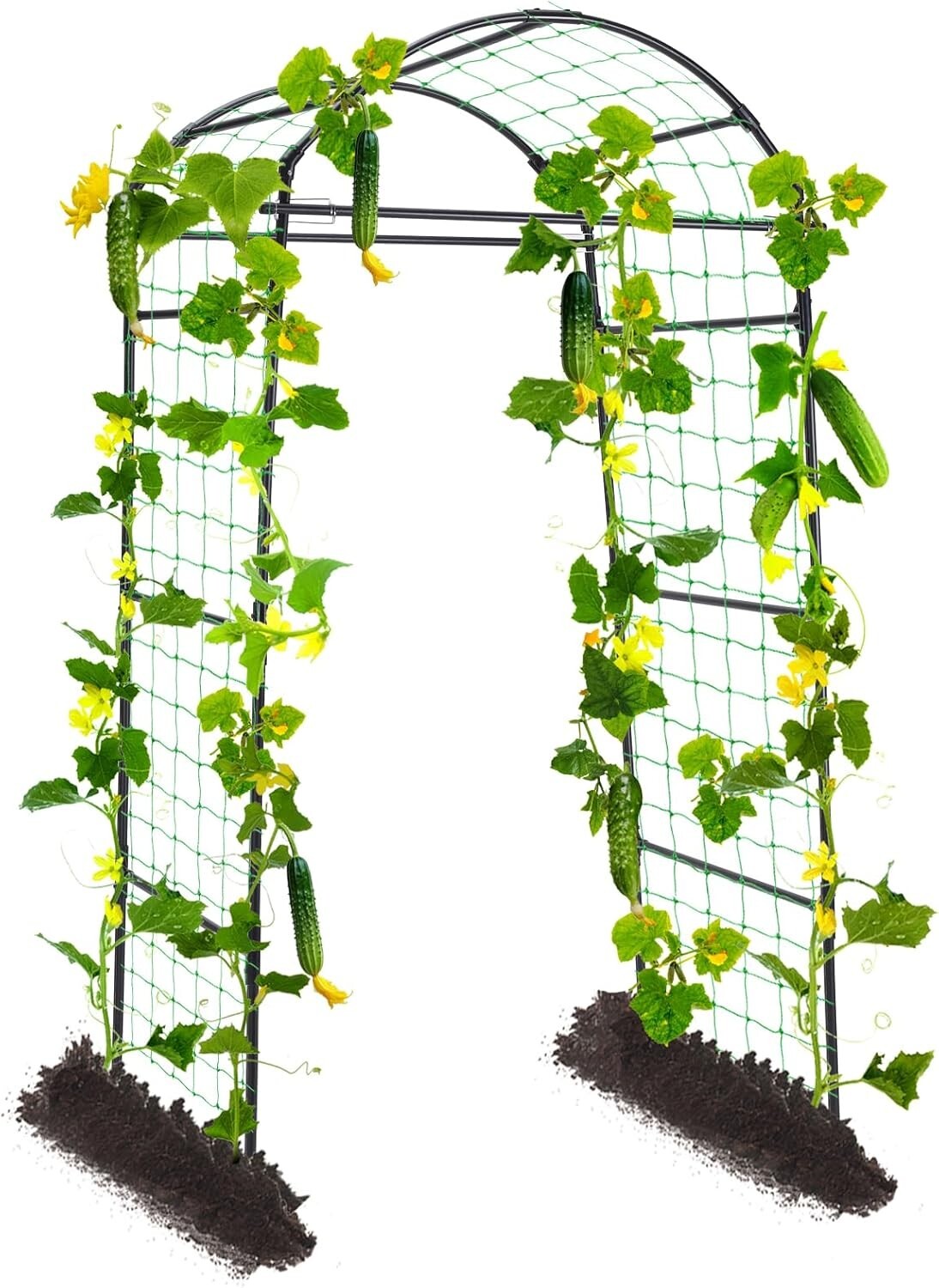 6.7ft Stylish Garden Arch Trellis for Climbing Plants - Durable Black Support