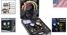 Load image into Gallery viewer, 4-Valve Automotive AC Gauge Set for R1234YF &amp; R134A Refrigerants - Heavy Duty