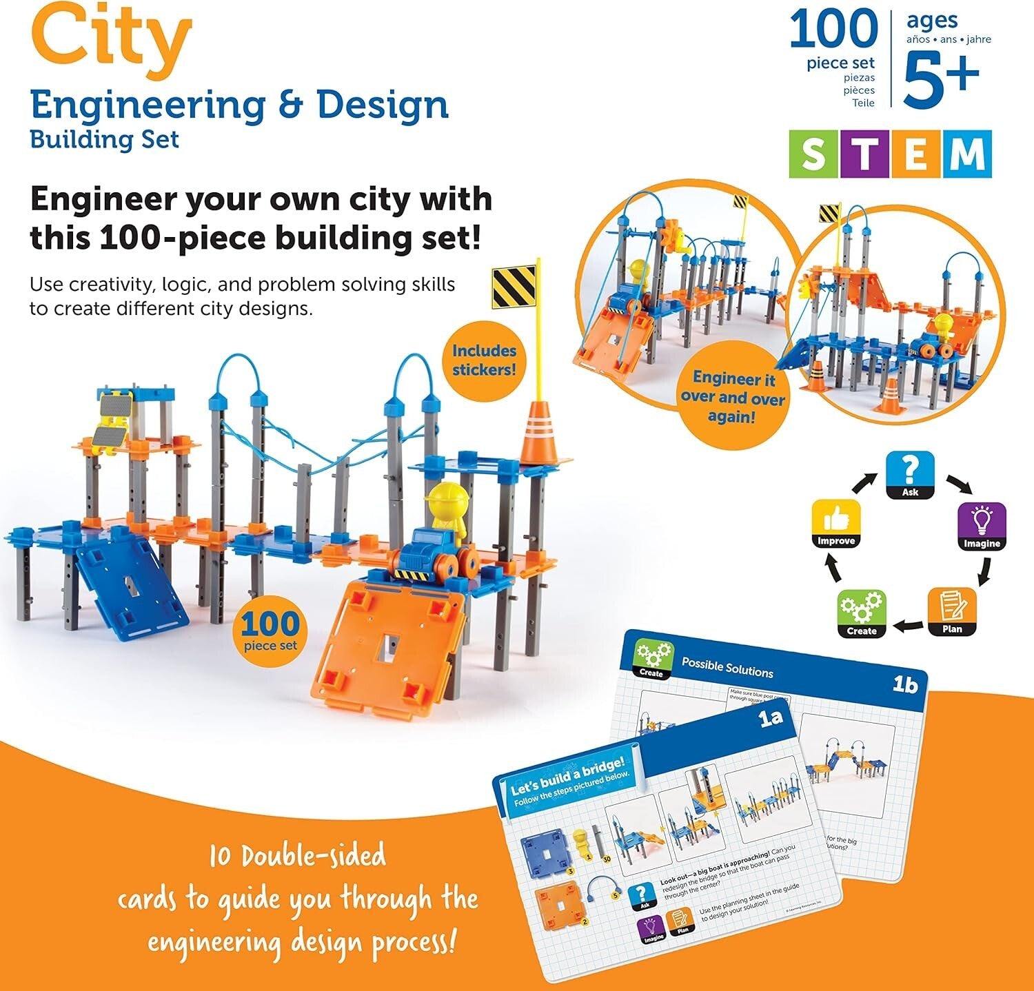 City Engineering and Design Building Set - 100 Pieces for Young Innovators