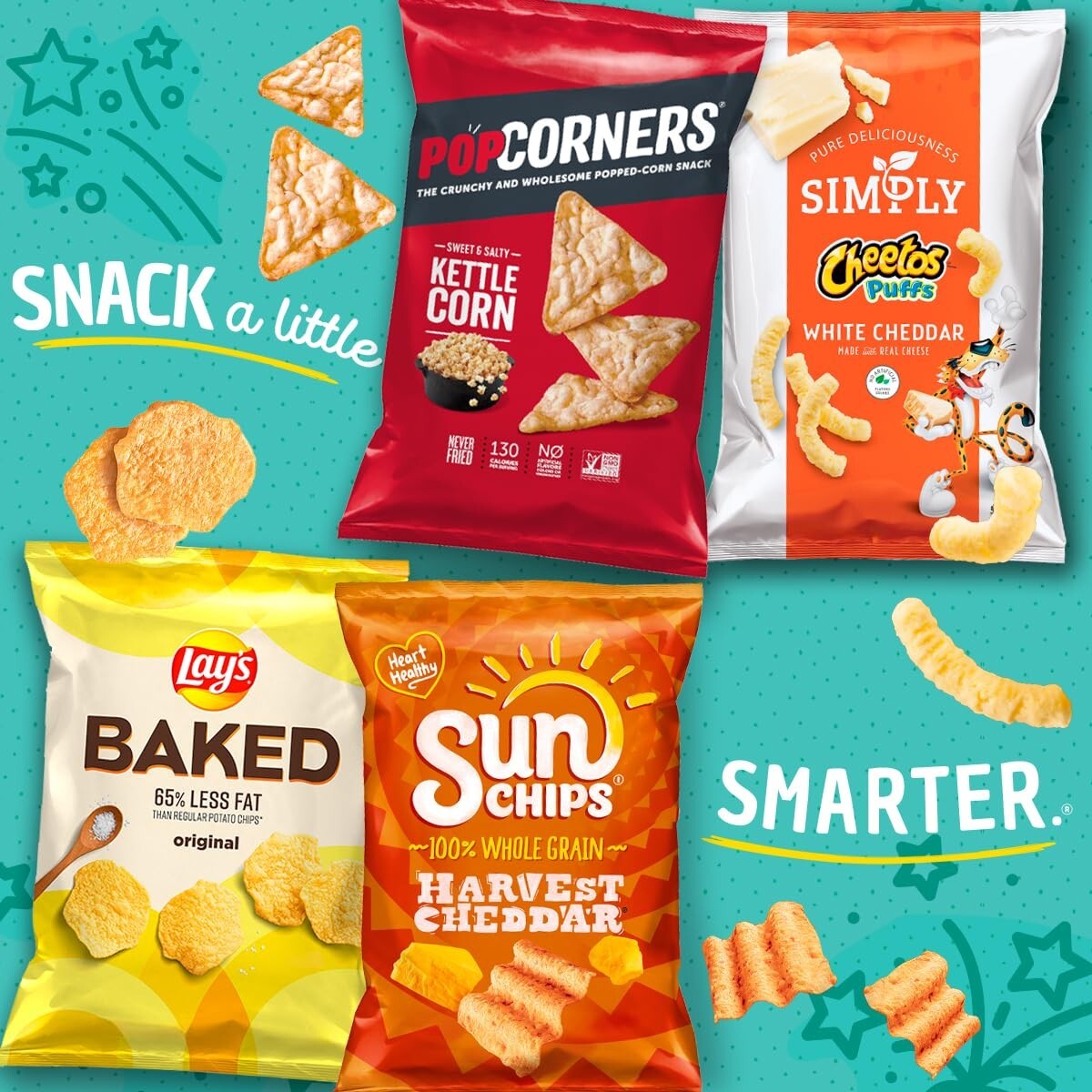 1 Ounce Pack of 64 White Cheddar Popcorn Bags - Perfect for Travel Snacking