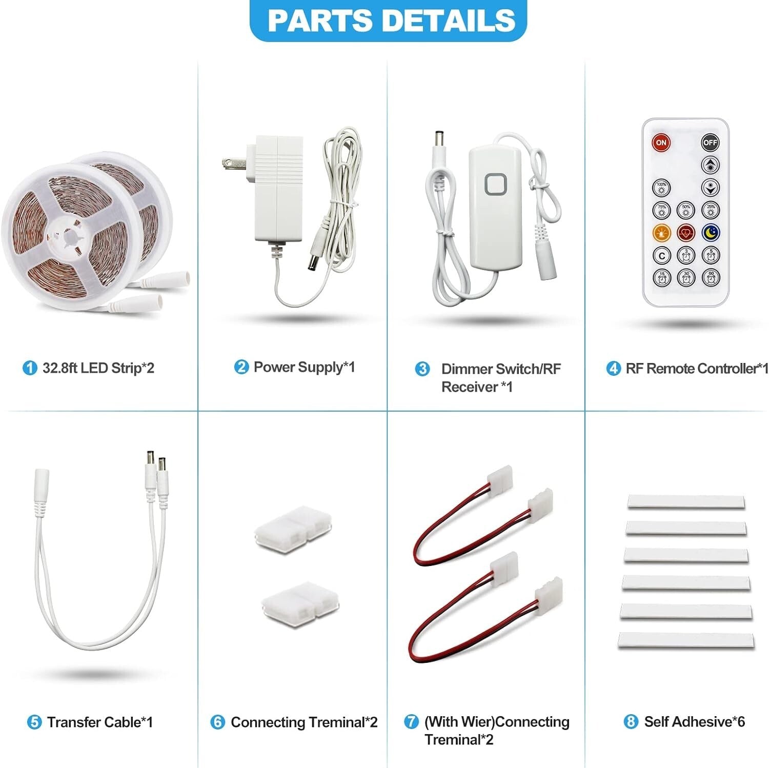 Elegant Dimmable LED Strip Lights 65.6ft with Remote - Perfect for Interiors