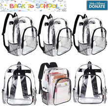 Load image into Gallery viewer, Heavy Duty Clear Backpack Set - Ideal for School, Sports, &amp; Travel (24 Pack)