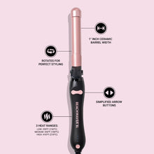 Load image into Gallery viewer, B1 Automatic 1" Ceramic Curling Iron - Travel-Friendly with Midnight Rose Design
