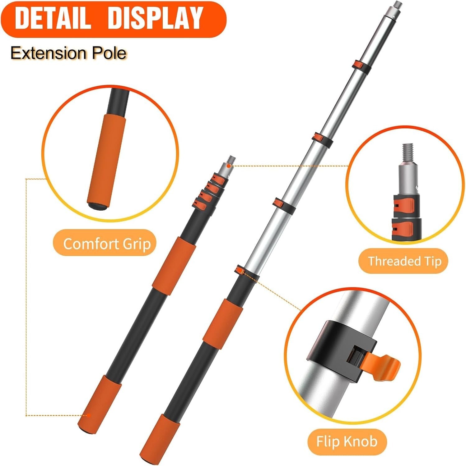 Versatile Telescoping Extension Pole 3-12FT - Ideal for Cleaning & Painting