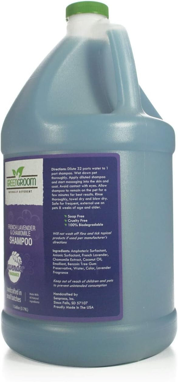 Calming 1 Gallon Dog Shampoo with Chamomile & Lavender - Hydrating & Deodorizing