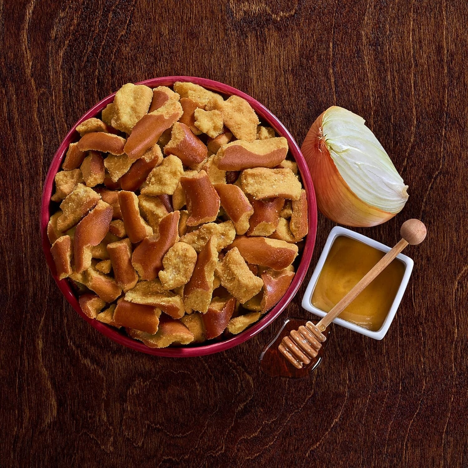 Deliciously Crunchy Honey Mustard & Onion Pretzel Snacks - 12 Bags of 11.25 Oz