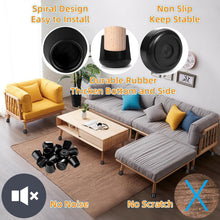 Load image into Gallery viewer, 64-Pack Non-Slip Rubber Chair Leg Caps - 3/4" Inner Diameter, Floor Protectors