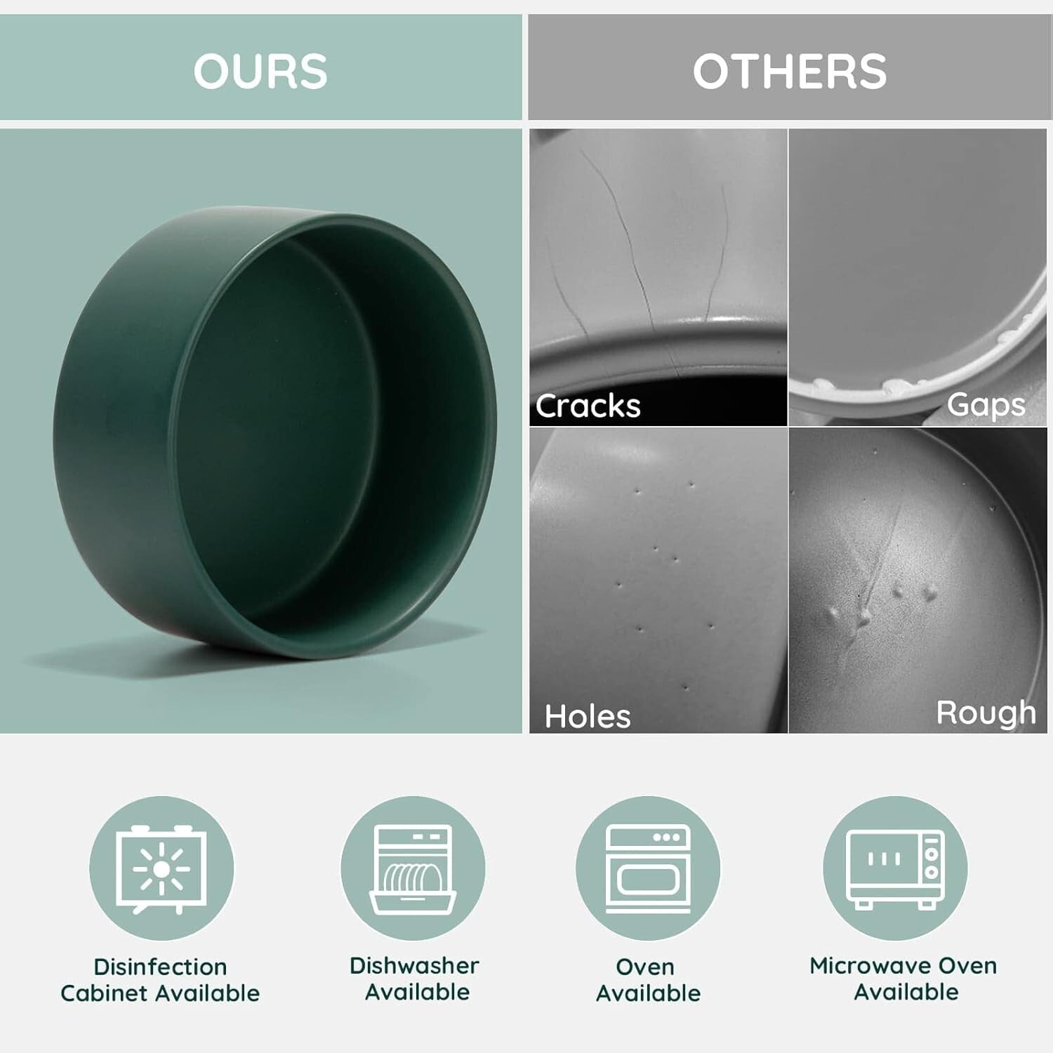 Elegant Ceramic Dog and Cat Bowl Set with Non-Slip Wooden Stand - 3.6 Cups