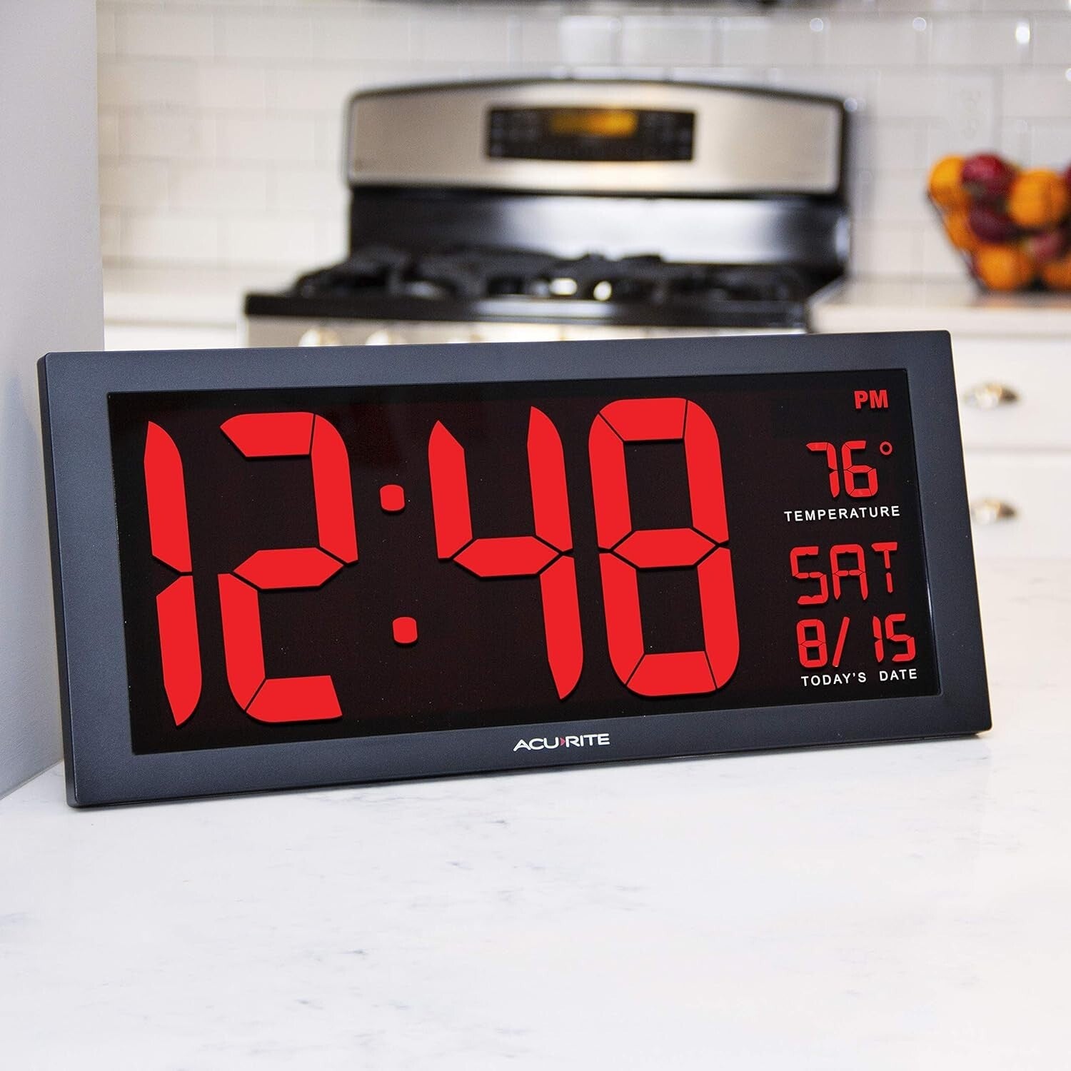 14.5-Inch Large Digital LED Clock with Date & Temperature for Home or Office