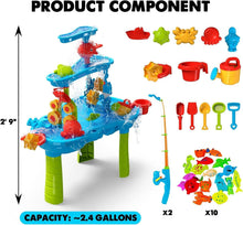 Load image into Gallery viewer, Safe and Durable Water Table with Interactive Wheel &amp; Accessories for Kids 3-5