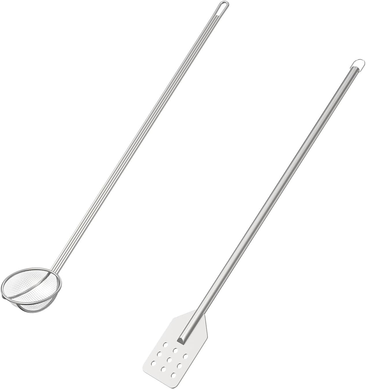 42" Stainless Steel Stirring Paddle & 40" Mesh Skimmer Cooking Set