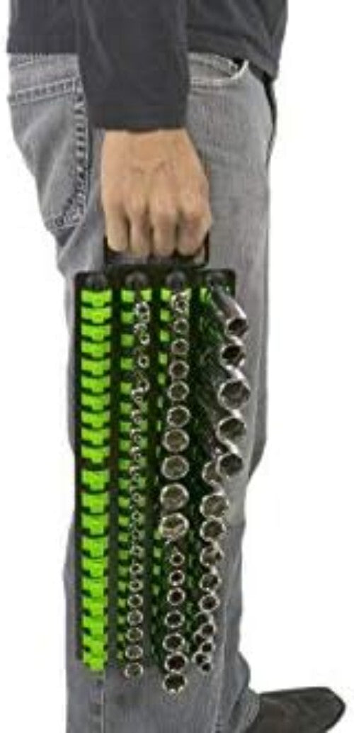 Space-Saving Socket Organizer Tray - 80 Socket Capacity with Spring-Loaded Clips