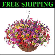 Load image into Gallery viewer, Vibrant Artificial Silk Daisy Flower Basket - Perfect for Indoor &amp; Outdoor Decor