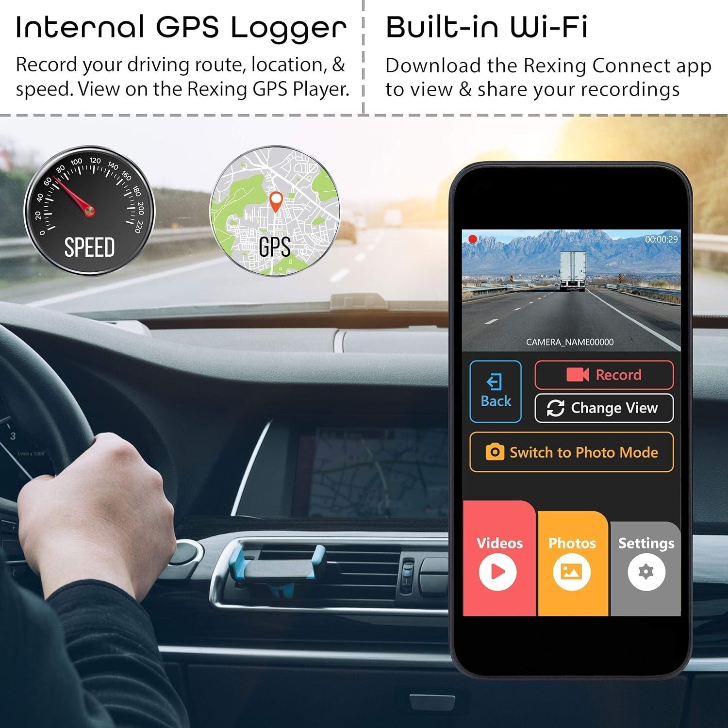Full HD Dual Camera Car Dash Cam with Infrared Night Vision & Supercapacitor