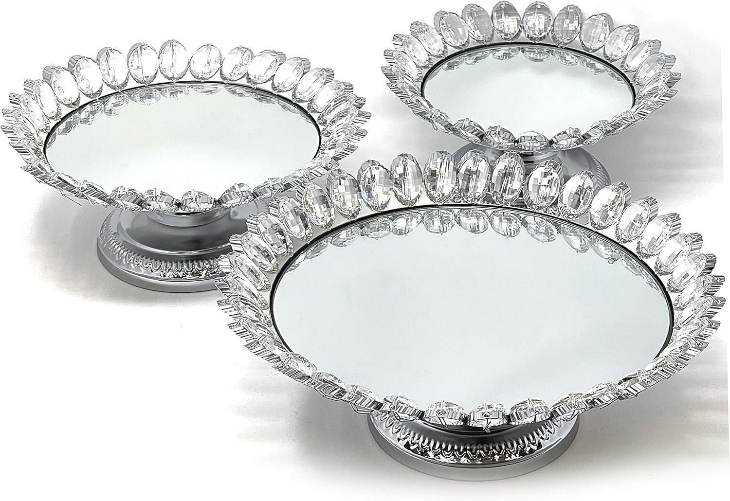 Multi-Purpose Silver Plated Cake Stand Set - Perfect for Weddings & Celebrations