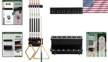 Load image into Gallery viewer, Classic Oak Pool Cue Storage Rack - Holds 6 Cues &amp; Billiard Accessories