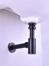 Load image into Gallery viewer, Contemporary Matte Black Brass P Trap - Adjustable Waste Drain Kit for Sinks