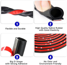 Load image into Gallery viewer, Self-Adhesive 40ft EPDM Rubber Seal Strip for Cars: Waterproof &amp; Shock Absorbing