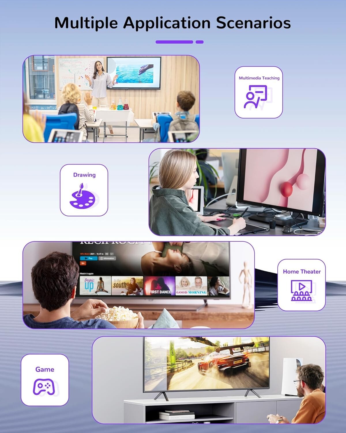 8K@60Hz HDMI Splitter 1 in 2 Out with 4ft 8K HDMI Cable - Ultimate Dual Displ...