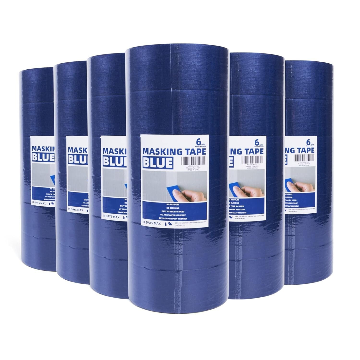 Blue Crepe Paper Painters Tape - Easy Tear, UV Resistant for Precise Painting