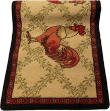 Load image into Gallery viewer, French Country Rooster Motif Kitchen Runner Rug - 23" x 7' Slip Resistant Style
