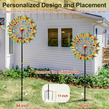 Load image into Gallery viewer, Vibrant 84-Inch Butterfly Wind Spinner - Rust &amp; UV Resistant Outdoor Delight