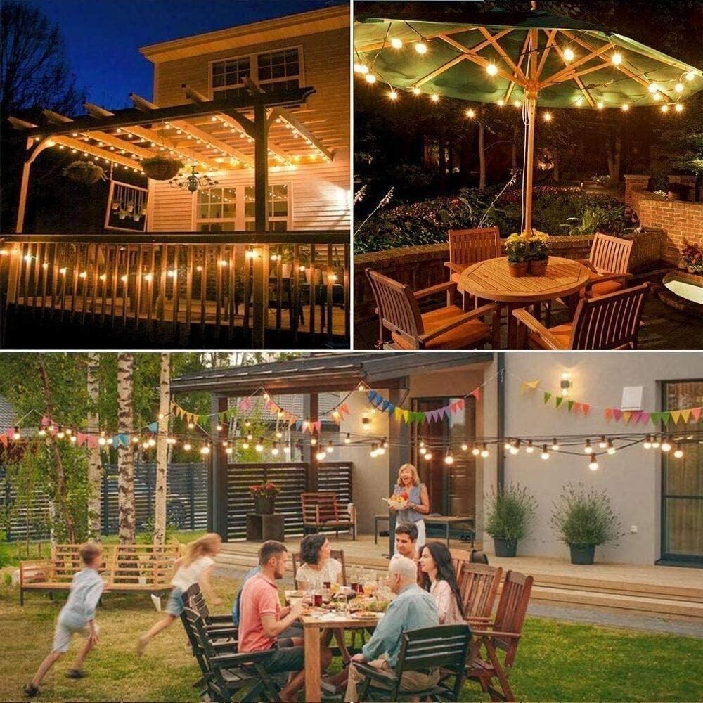 100ft Solar String Lights: 48 Waterproof LED Bulbs for Elegant Outdoor Spaces