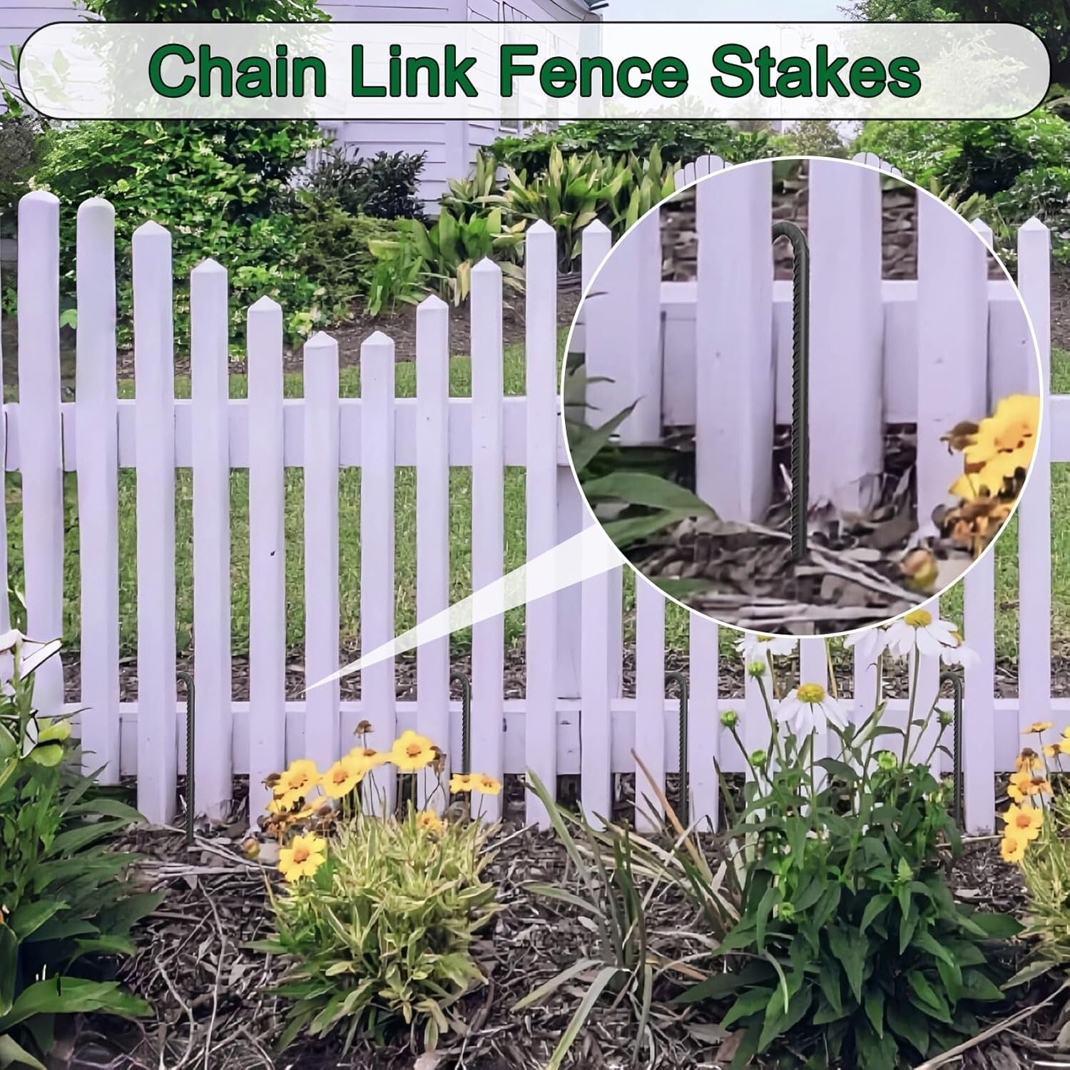 24" Steel Rebar Ground Stakes Set - Essential J Hook Tent and Garden Anchors