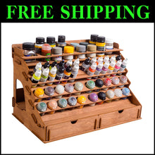 Load image into Gallery viewer, 58-Hole Paint Organizer: Removable Shelf &amp; Stands for Miniature Painting