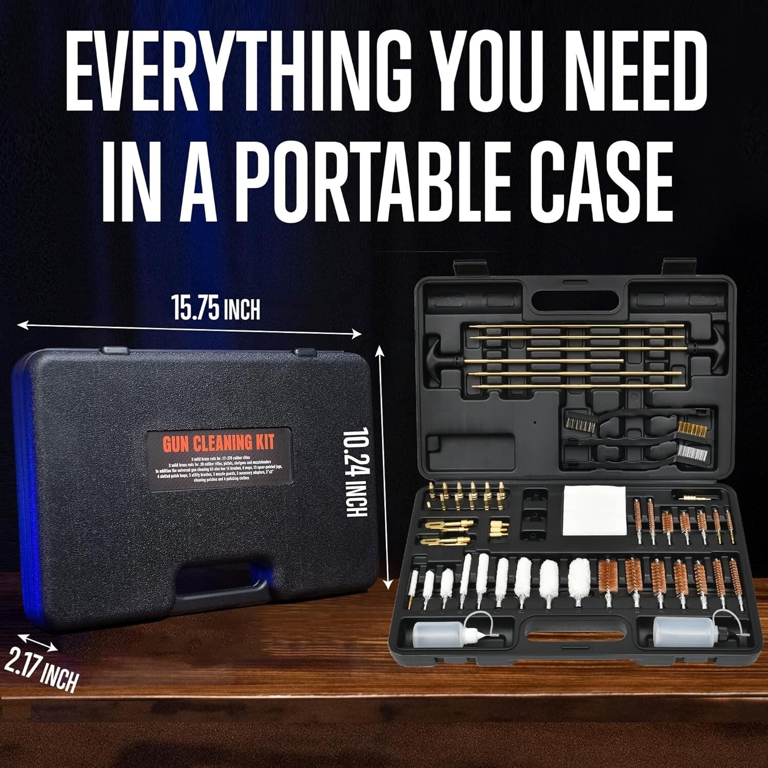 Efficient Gun Cleaning Kit with Sturdy Carry Case - Perfect for Any Gun Owner