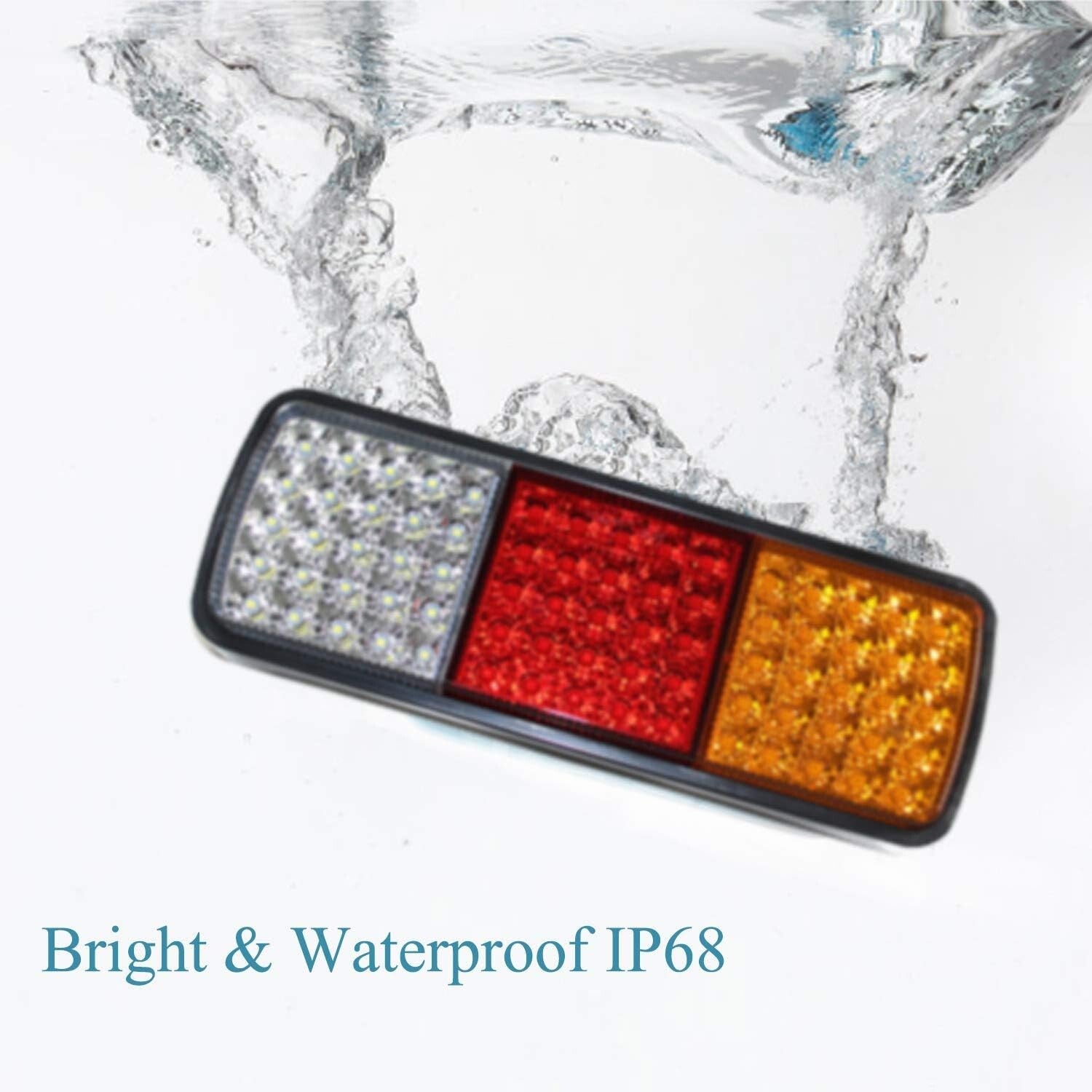 Multi-Function 75 LED Waterproof Trailer Lights - Brake, Tail, Signal Lights Set
