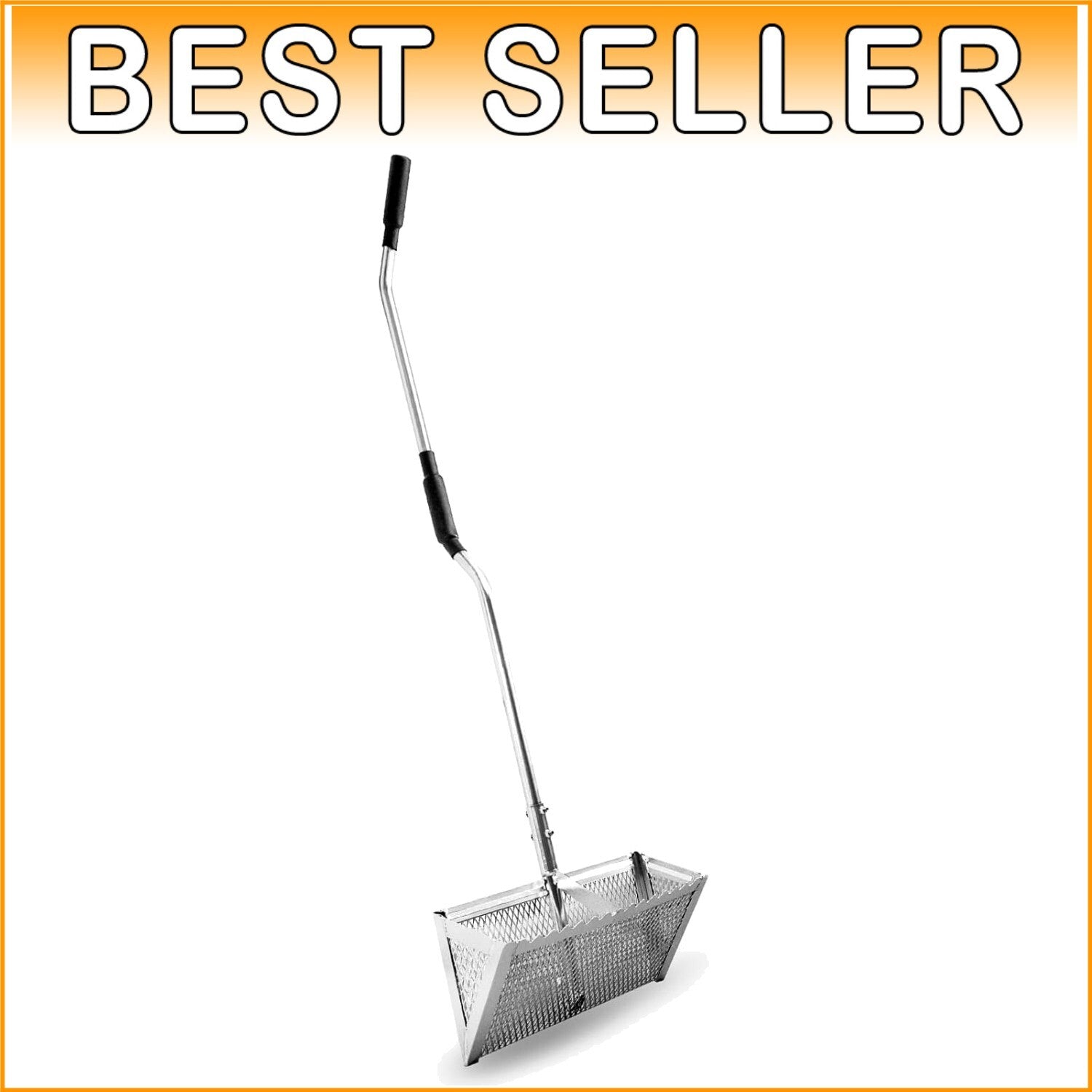 Ergonomic Sand Flea Rake with Sharp Teeth and Wide Basket - 16 & 52 Inch Design