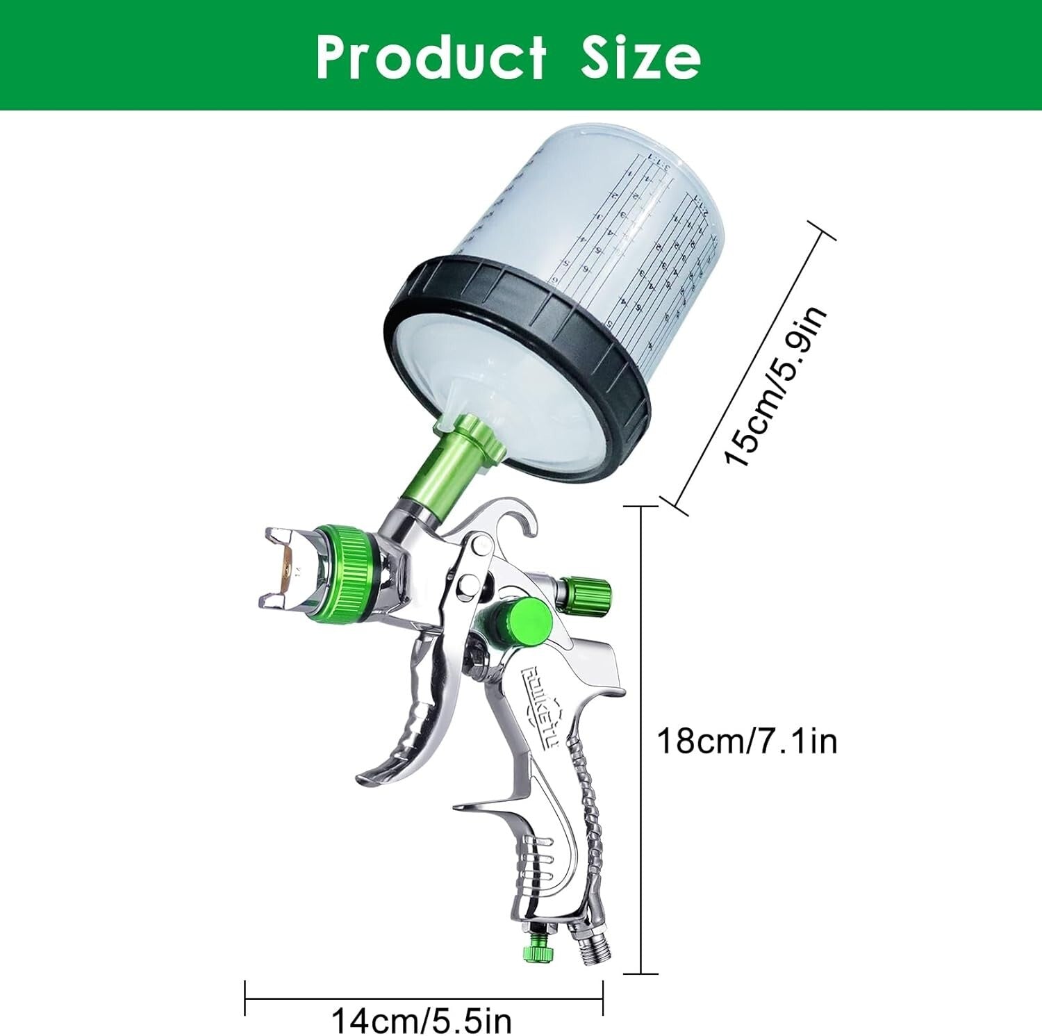 Lightweight HVLP Paint Gun with 10 Disposable Cups - Perfect for Home & Auto