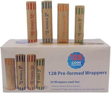 Load image into Gallery viewer, 3072 Pcs Color-Coded Coin Roll Wrappers - Quarters, Nickels, Dimes, and Pennies