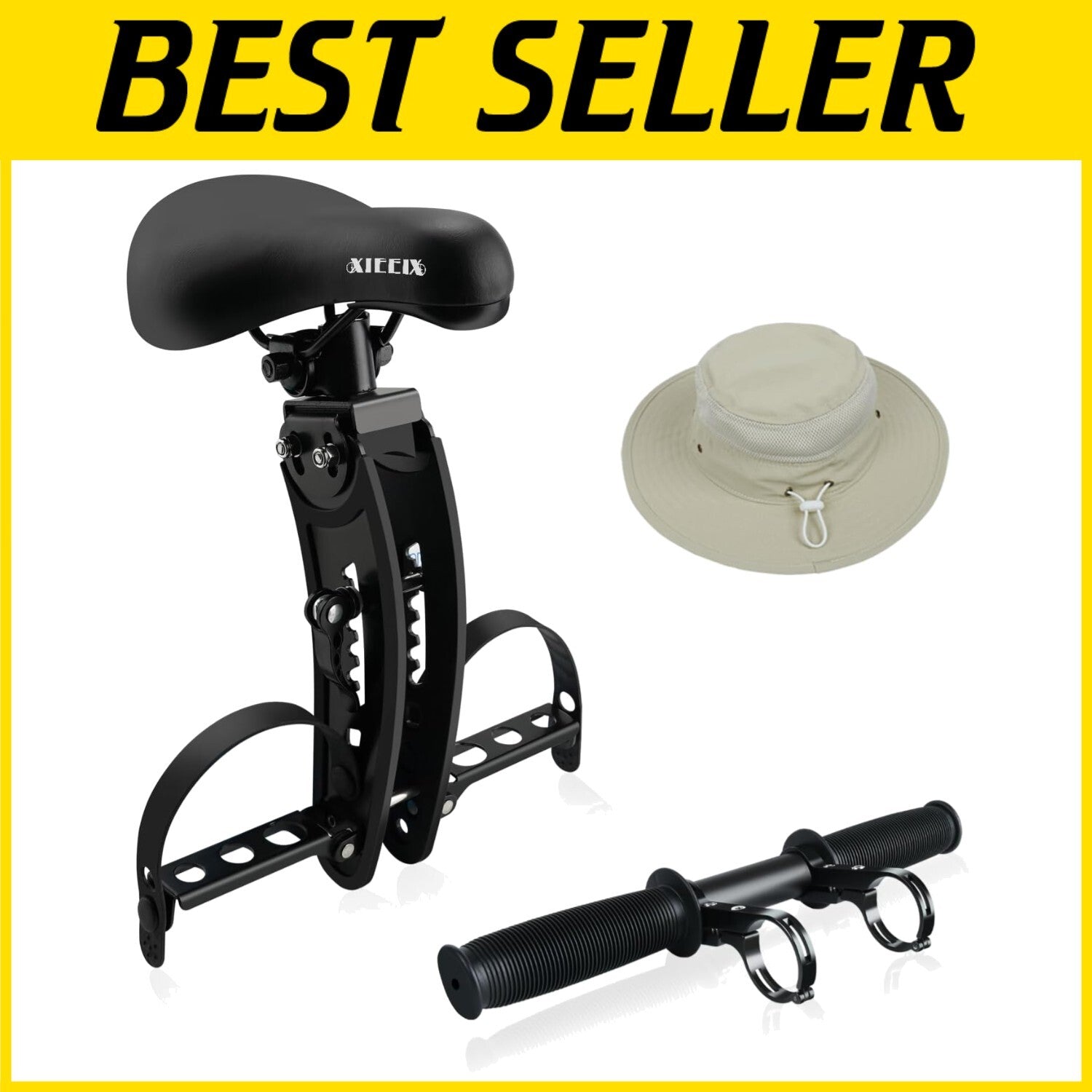 Easy-Install Child Bike Seat for Unisex Ages 2-5 with Handlebar Attachment