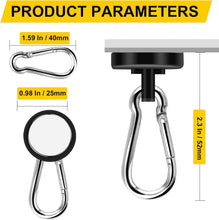 Load image into Gallery viewer, Neodymium Magnetic Hooks, 15 Pack - Strong, Easy Install, Adjustable Design
