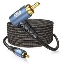 Load image into Gallery viewer, Premium 50ft 90-Degree RCA to RCA Subwoofer Cable - Dual Shielded Excellence