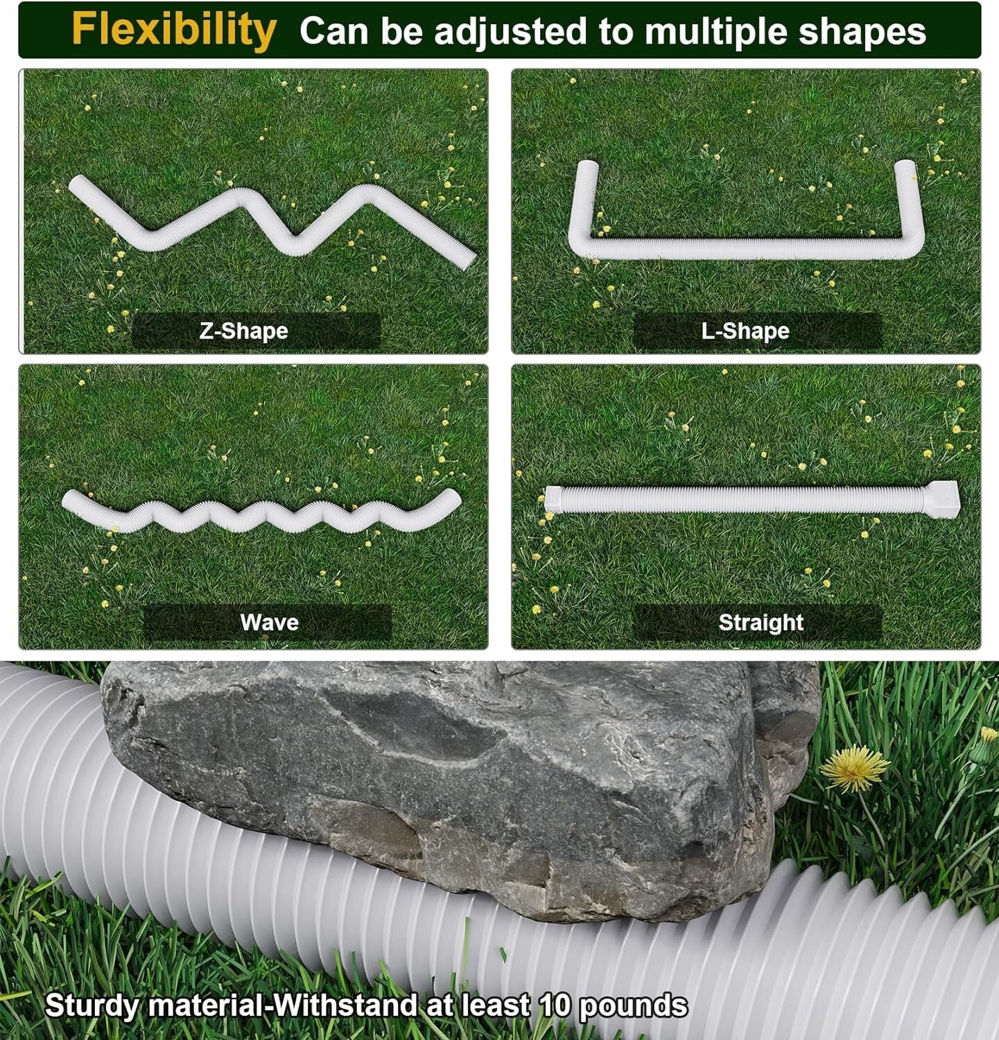 Durable Downspout Drain Pipe Extensions with Adapters - 21-66 Inches Adjustable