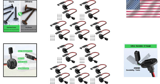 10AWG Weatherproof SAE Connector Sidewall Port with Quick Connect Adaptors